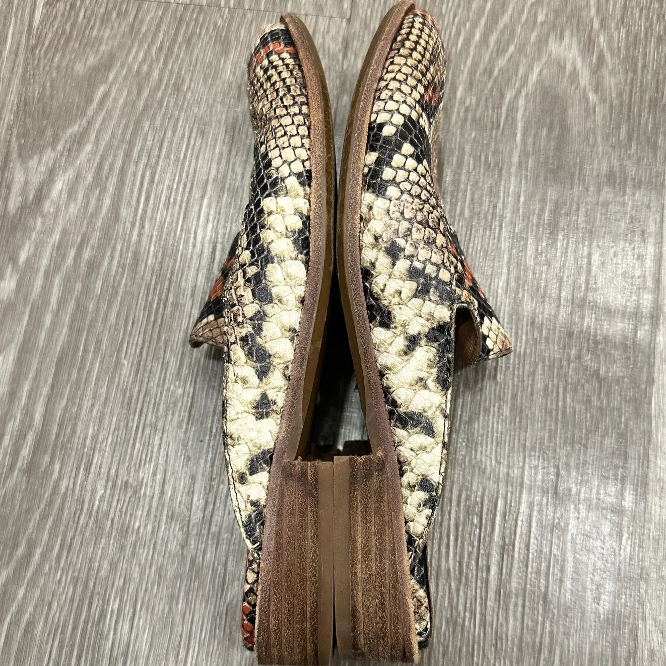 Madewell Frances Loafer Mule Snake Embossed Leather Preppy Office Career Casual - Image 7