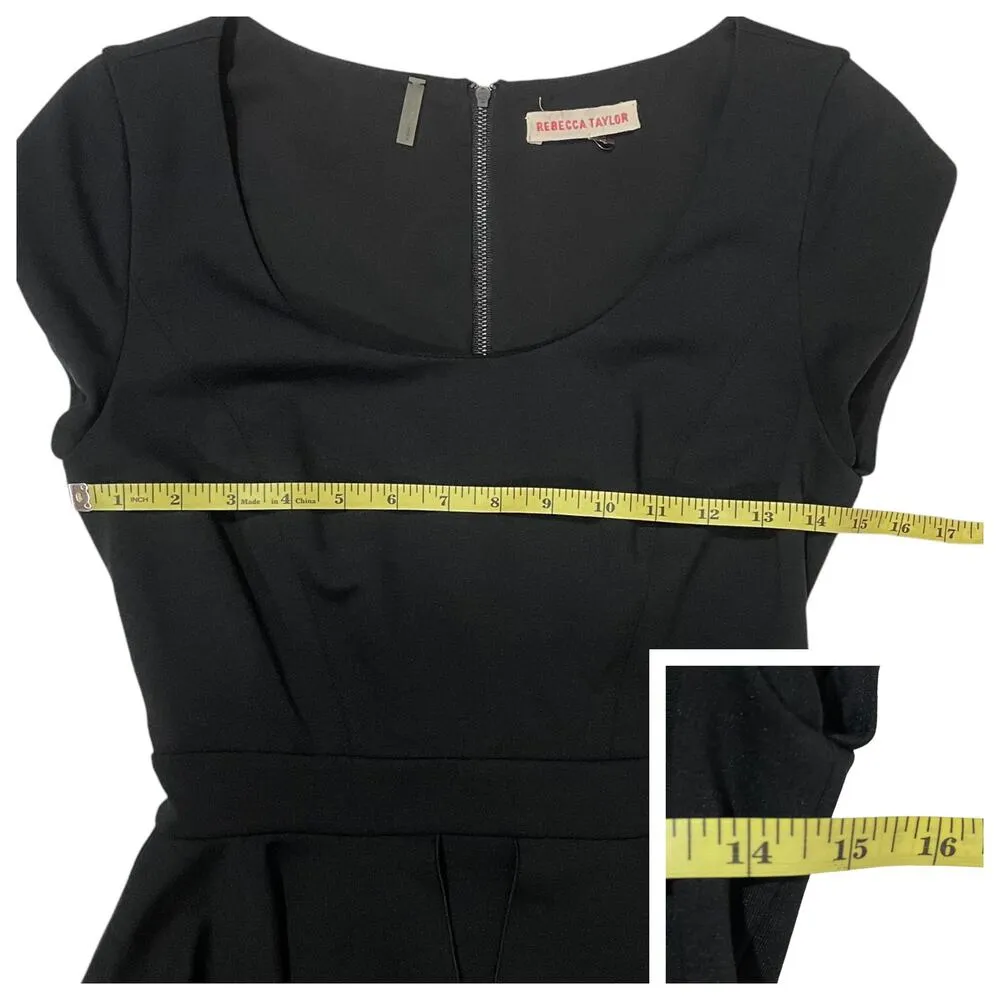 Rebecca Taylor Peplum Sheath Dress - Black - 4 - Image 3