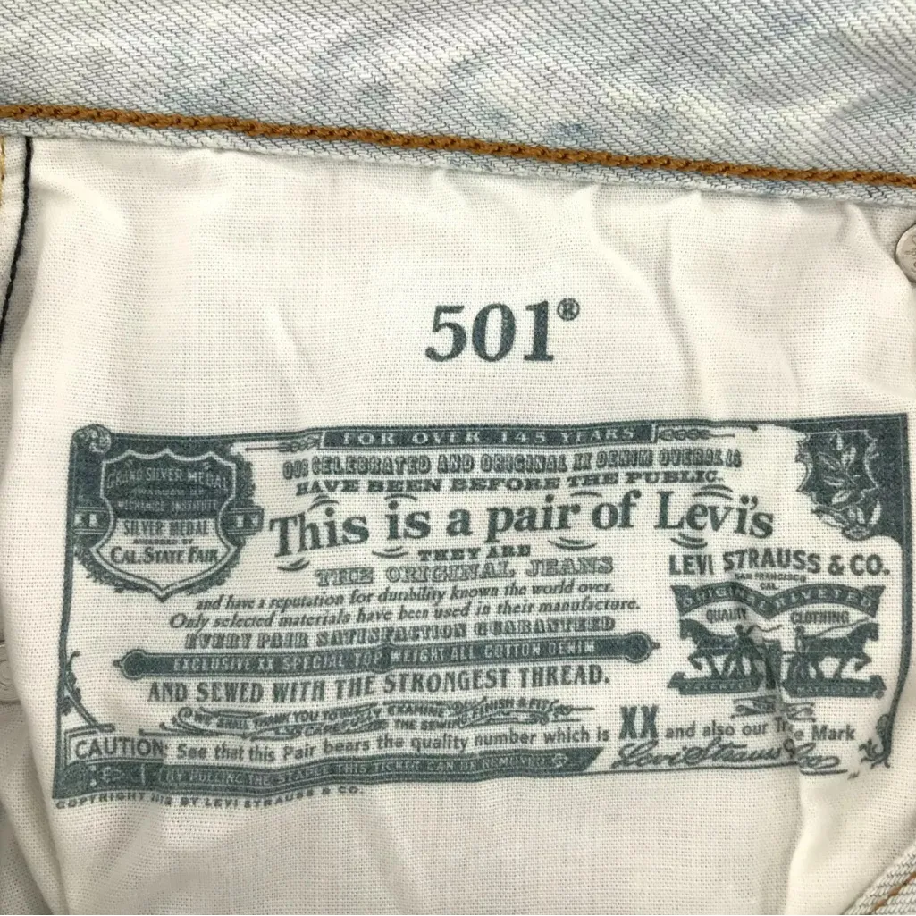 Levi's 501 Jeans Womens 30x26 Light Blue Acid Wash 100% Cotton Denim Retro - Image 10