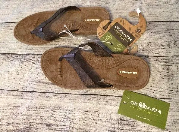 Thong Sandals, Size 5/6 Brown - Image 2