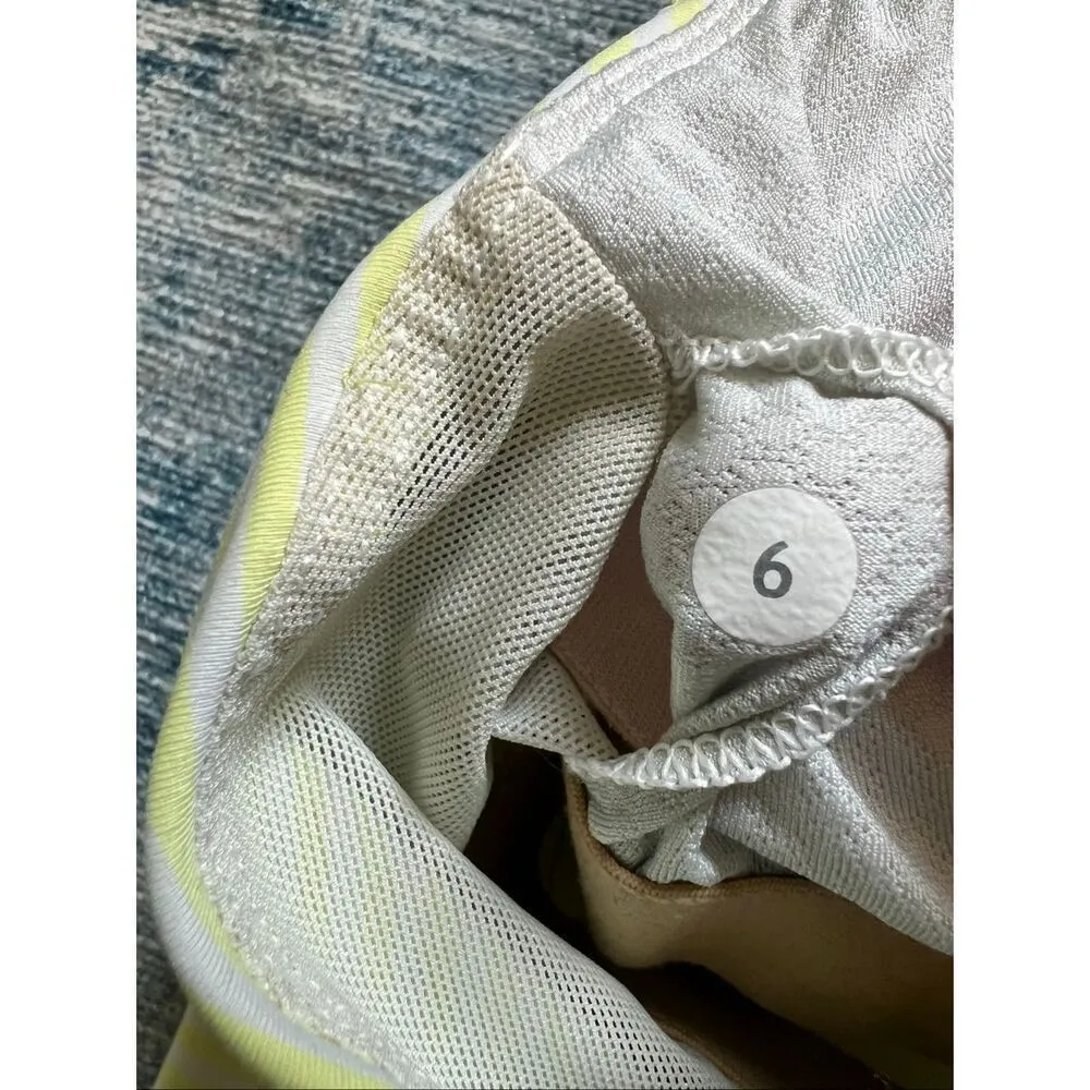 Lululemon Neon Yellow Off White Free To Be Athletic Tank Top Size 6 - Image 4