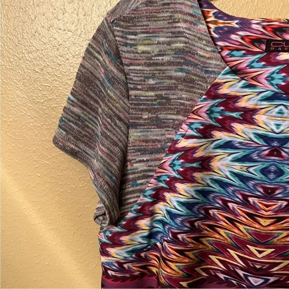 CUSTO BARCELONA Dress Bright Print Sheath Art to Wear Tunic/Dress Size 1 (Small) - Image 2