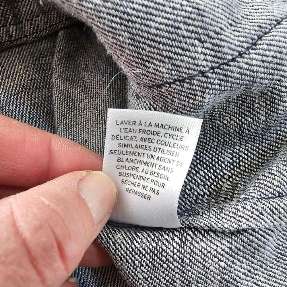 Halogen Denim Look Linen Bomber Jacket Size XL - Image 8