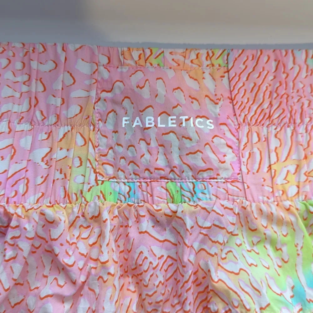 Fabletics High Waist Pink and Green Shorts - Image 3