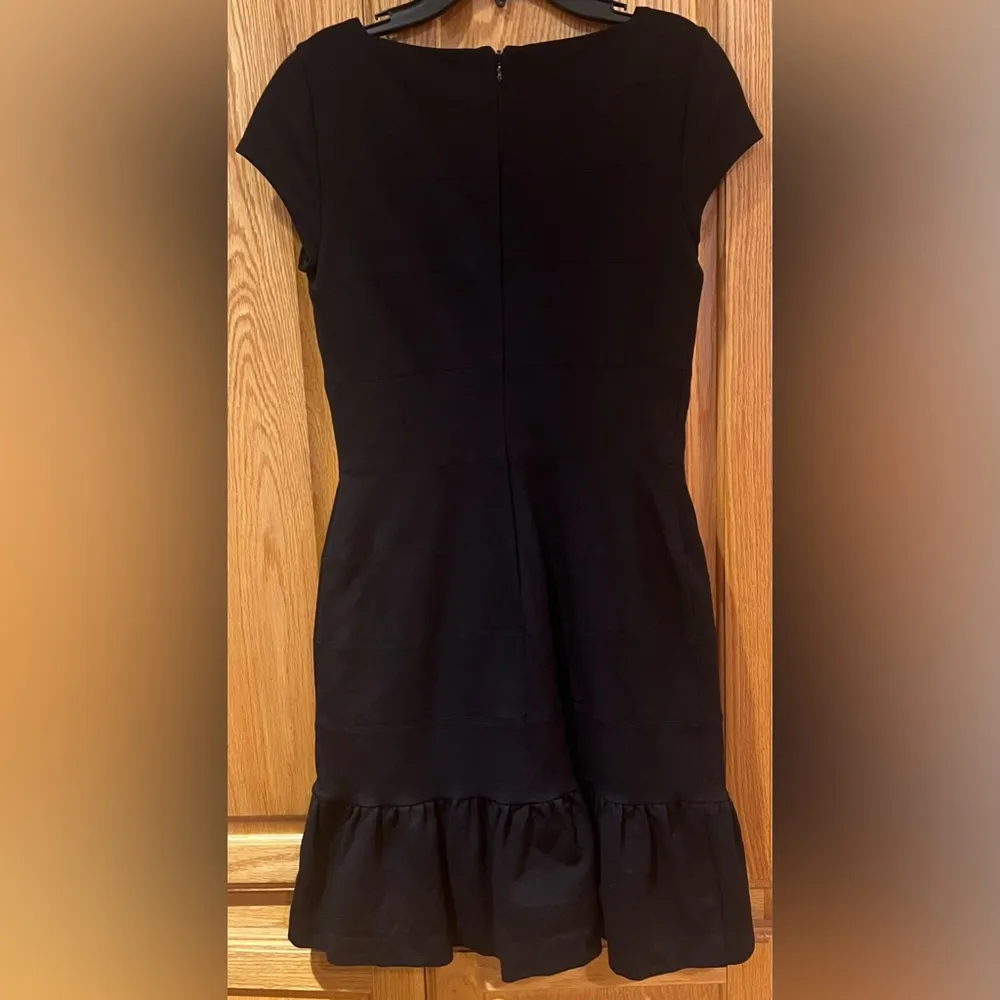 White House Black Market Stretch Ponte Knit Square Neck Ruffle Mini Dress Size 0 - Image 7