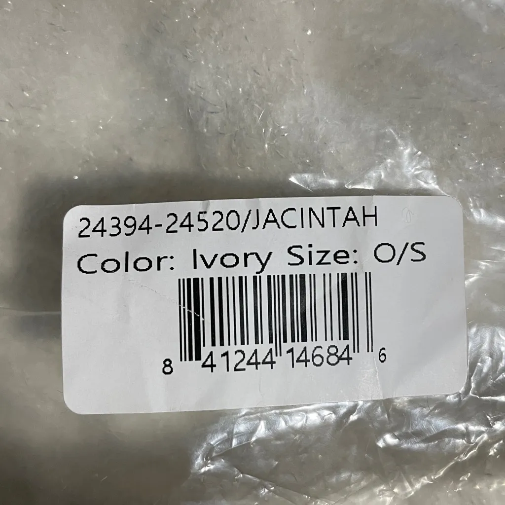 Eugenia Kim Jacintah Long Scarf Wool Blend Patterned Sparkly Ivory One Size NWT White - Image 2