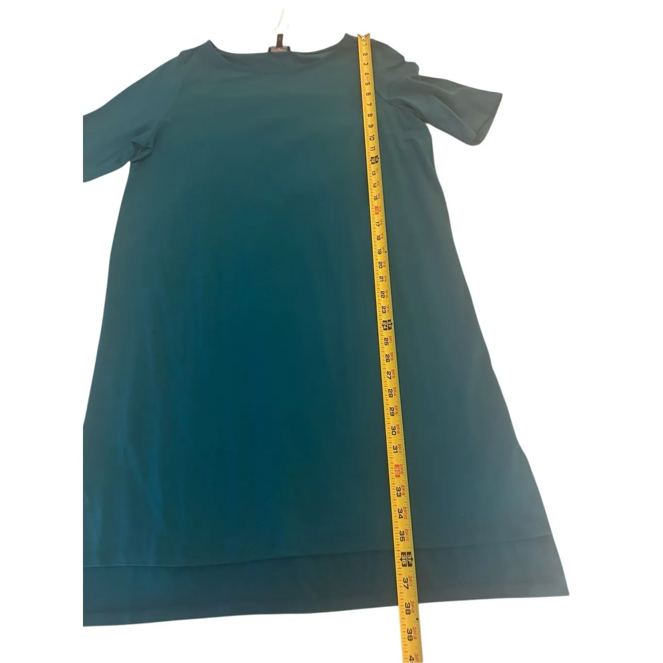 NWT Eileen Fisher Fine Tencel Stretch Jersey Tunic Dress Green Size M - Image 3