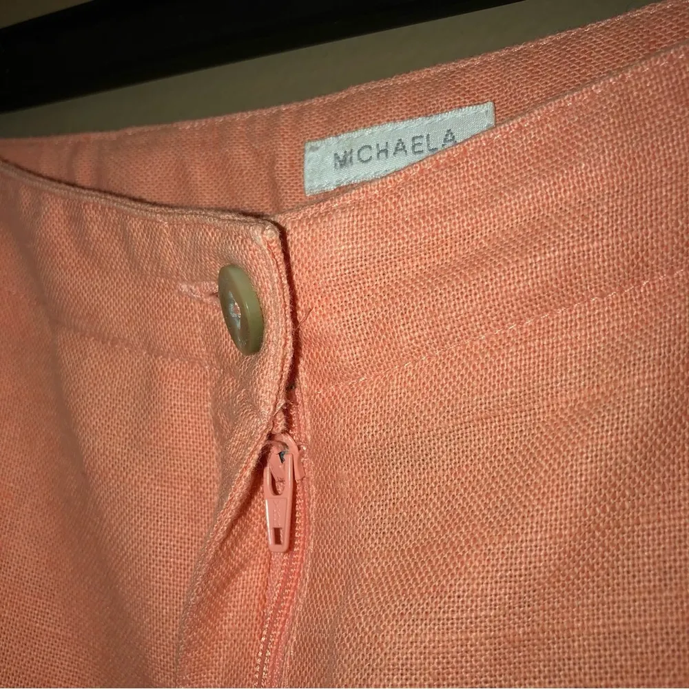 Liz Claiborne‎ Lizsport Wrinkle Free Michaela Linen Trouser Pants Orange pink 12 - Image 3