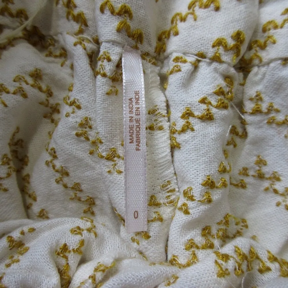 NWT Free People Toluca in Ivory Embroidered Set Top Pants 0 $168 - Image 8