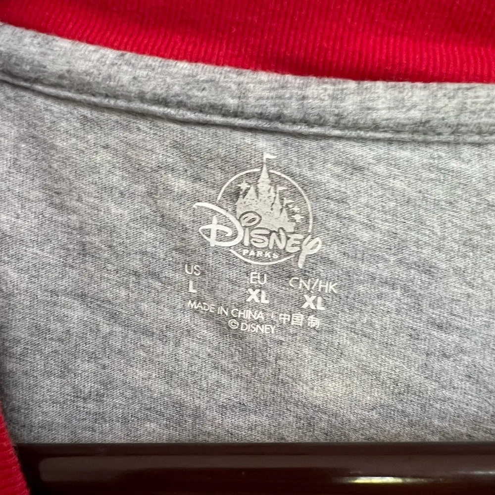 Disney Parks Walt Disney World 1971 Logo Gray w/ Red Trim Ringer Tee Size large - Image 5