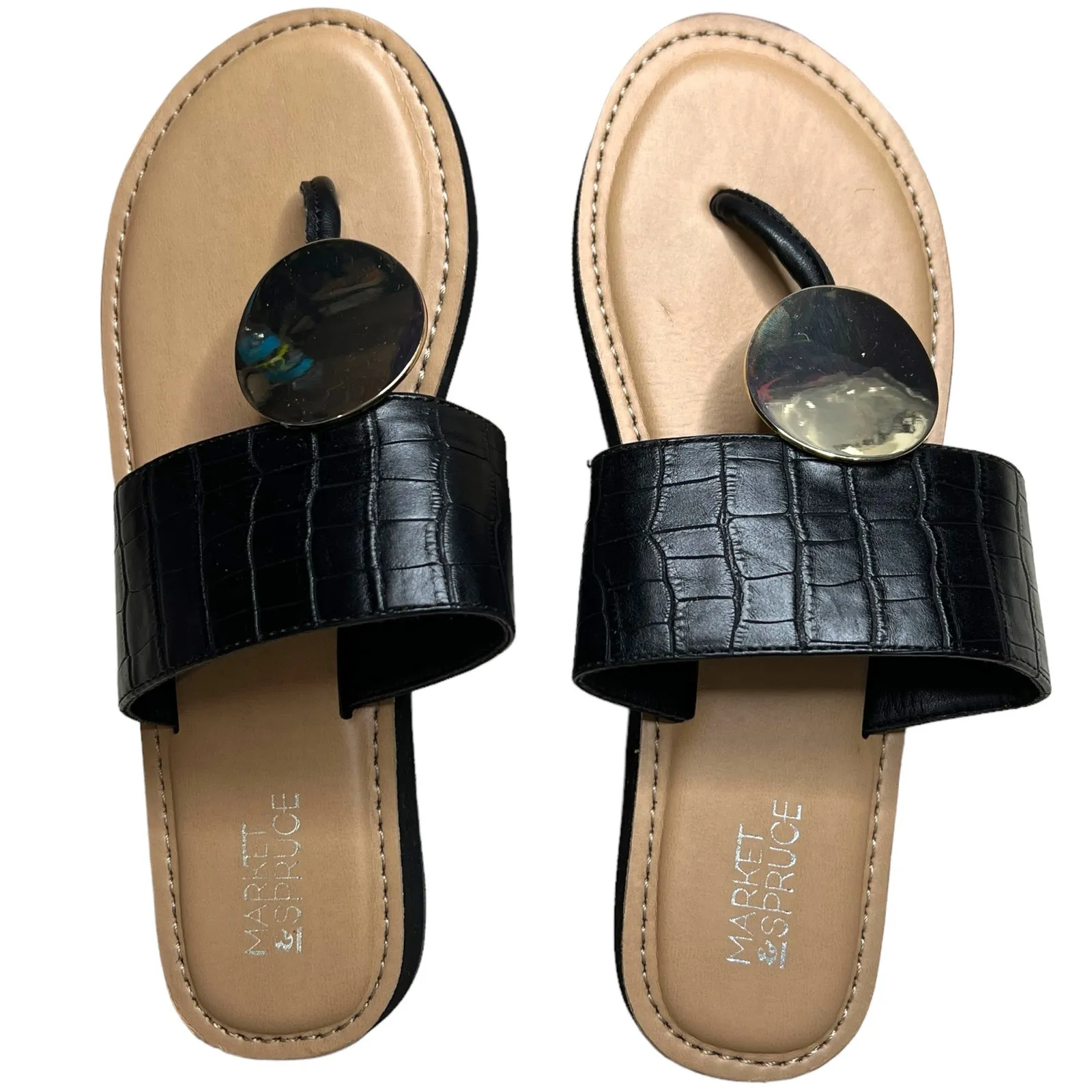 Market & Spruce SIZE 7.5 Havanna Textured Flip Flop Thong Sandal - Stitch Fix - Image 9
