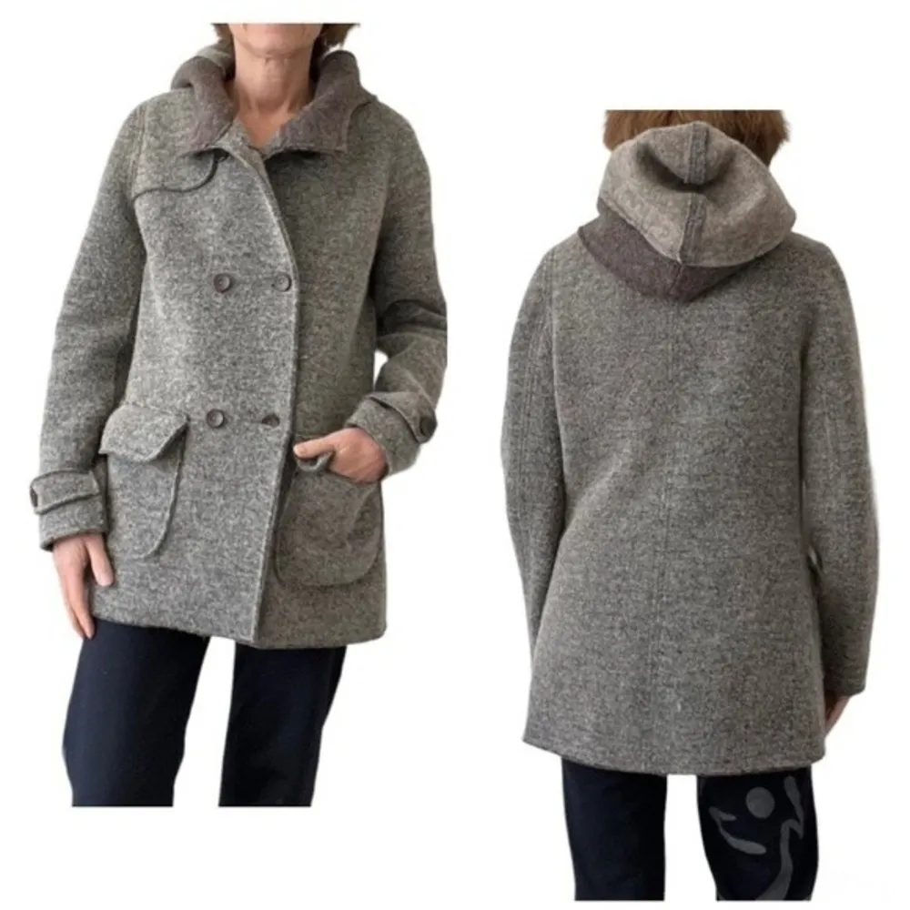 CONBIPEL Poly Wool Blend Sweater Jacket Heathered Taupe Double Breasted 44 M Size M - Image 10