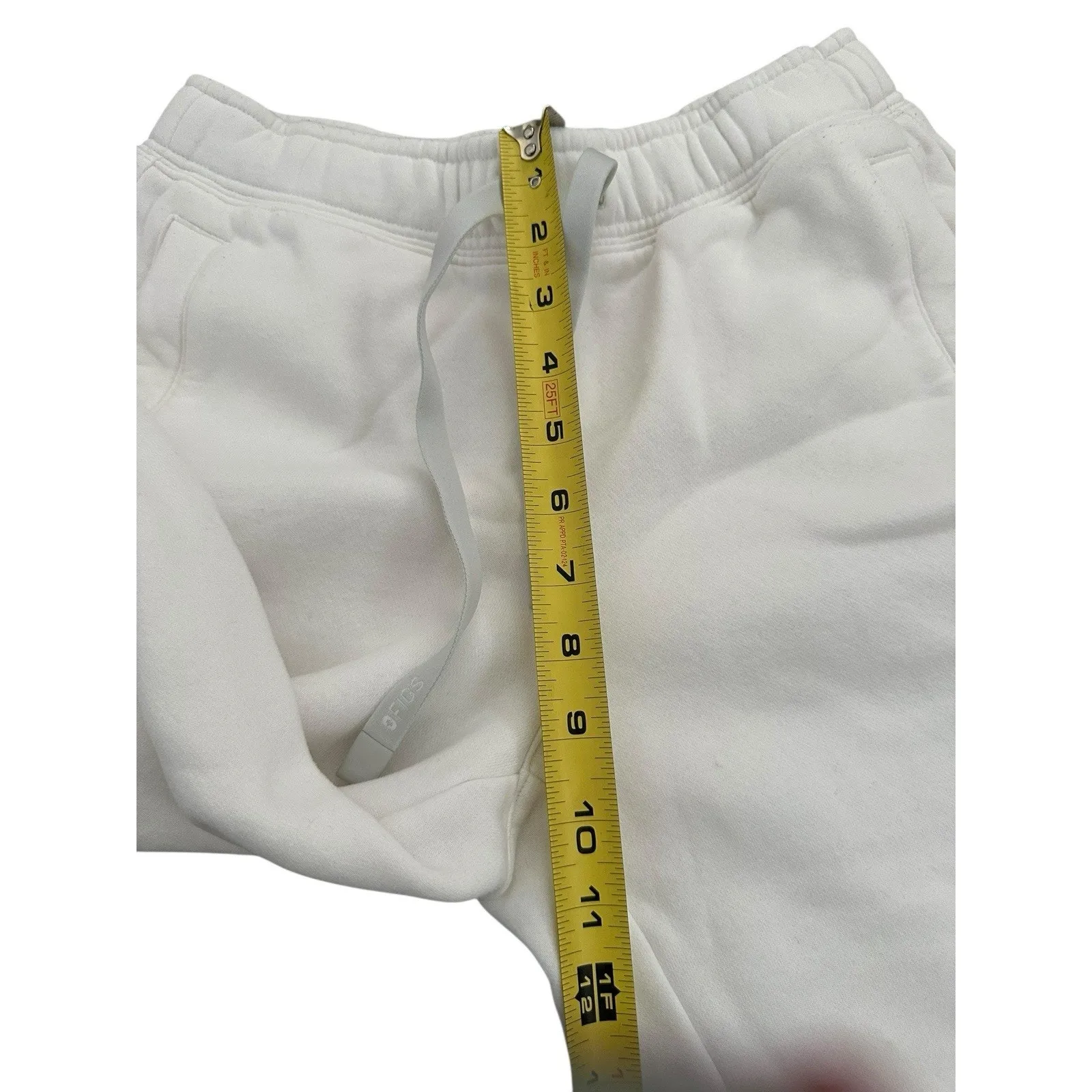 Figs Logo Off Shift Wide Leg Sweatpants Women's Sz XS Off White - Image 8