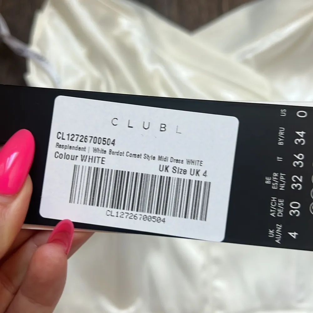 Club L White Bardot Corset MIDI Dress - Image 5