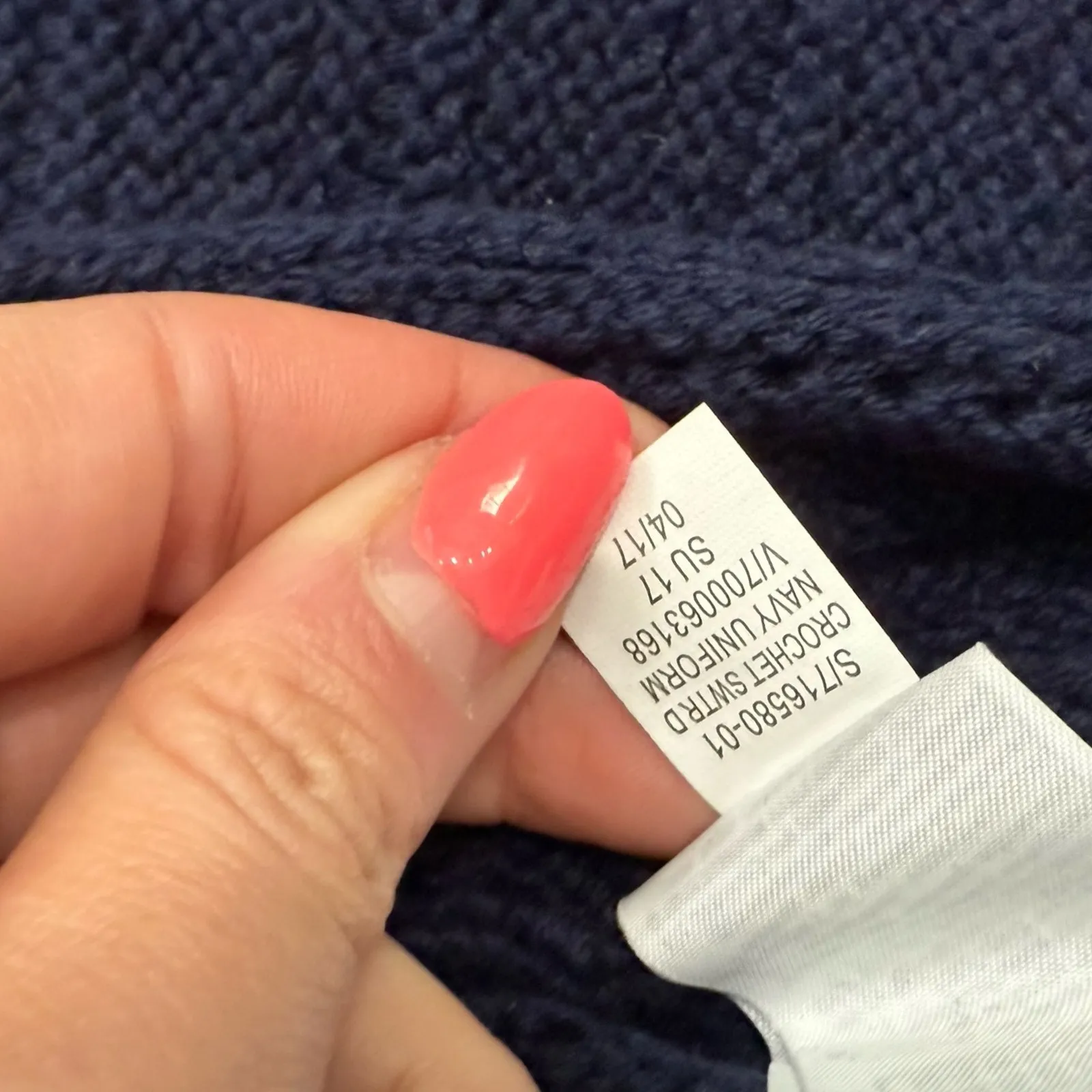 Gap Navy Blue Crochet Mini Halter Button Back Trapeze Dress size XL NEW Tags - Image 5