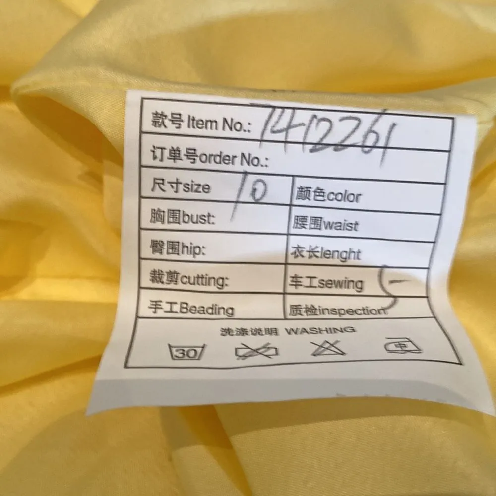 Women’s Yellow Chiffon Full Length Bridesmaid Prom Dress Corset Back Size 10 Yellow - Image 8