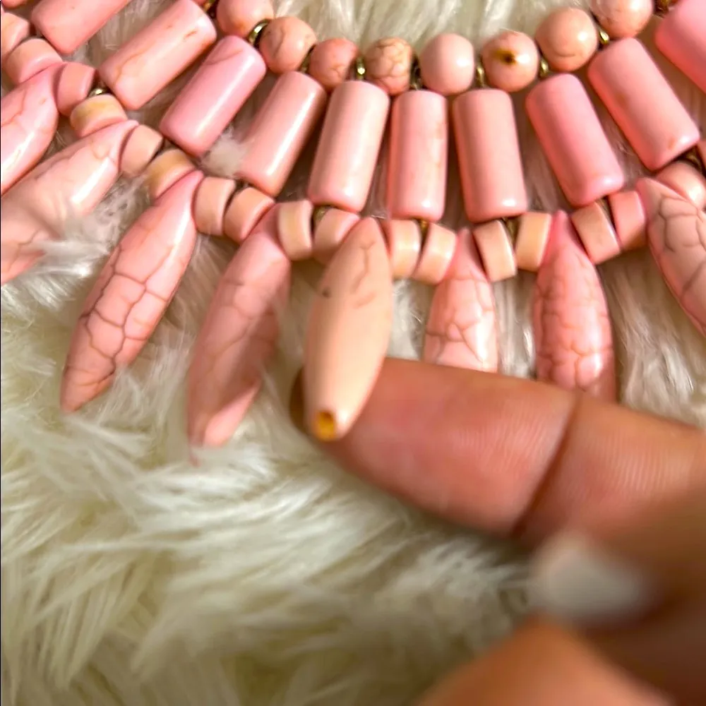 H&M Pink Beaded Necklace - Image 3