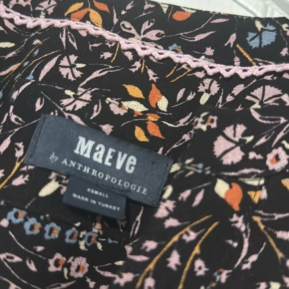 Anthropologie Maeve Floral Amber Tiered‎ Tunic Dress Size XS - Image 6