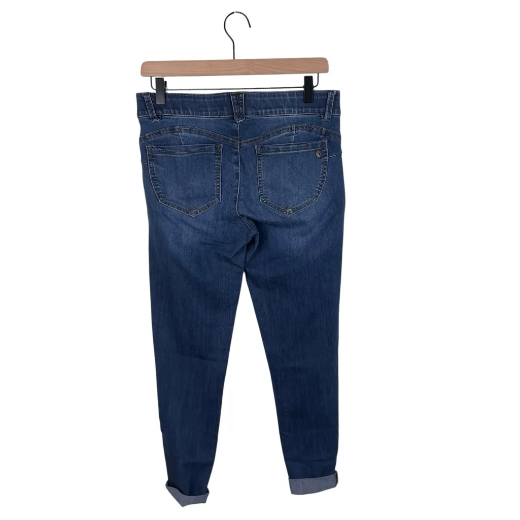 Democracy "Ab"solution Ankle Skimmer Indigo Jeans Women's Size 6 Stretch Cuffed - Image 2