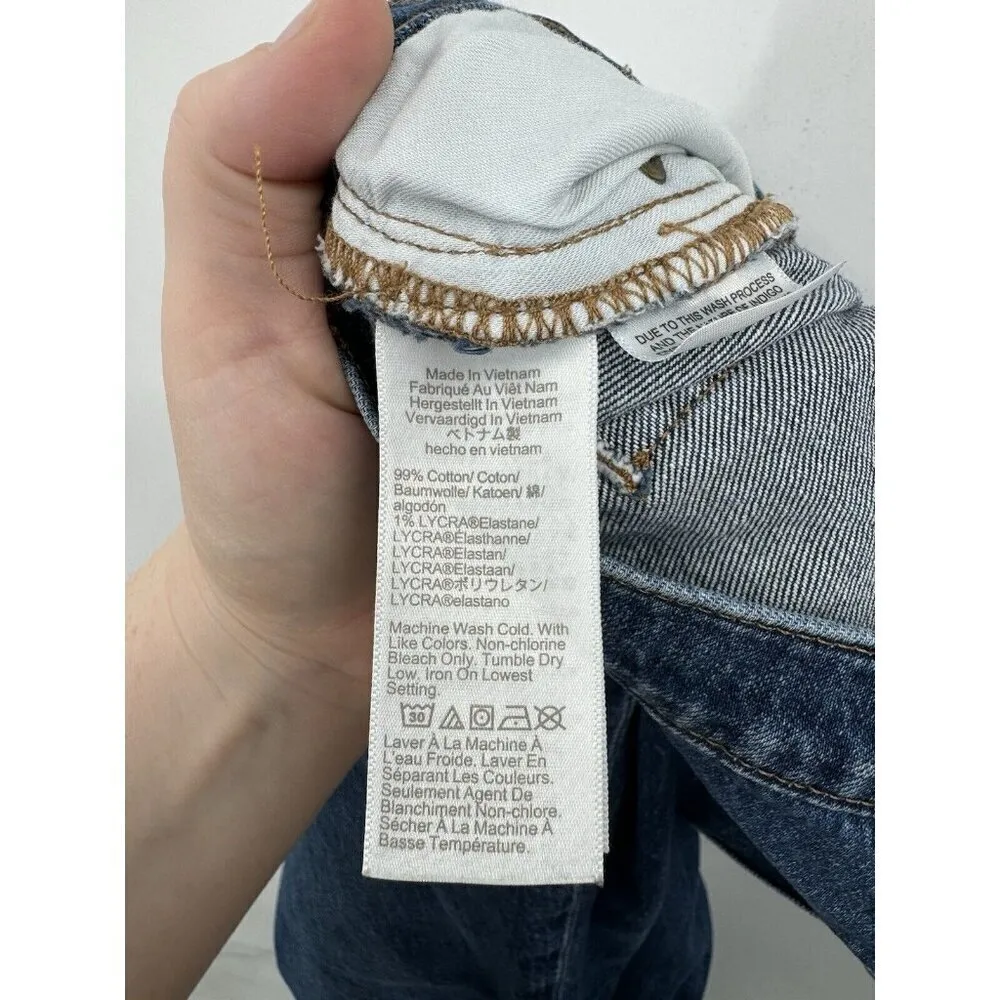 J. Crew Factory Jean Women 26P Blue Wash Mid‎ Rise Flare Crop Bohemian Preppy Size 26 - Image 4