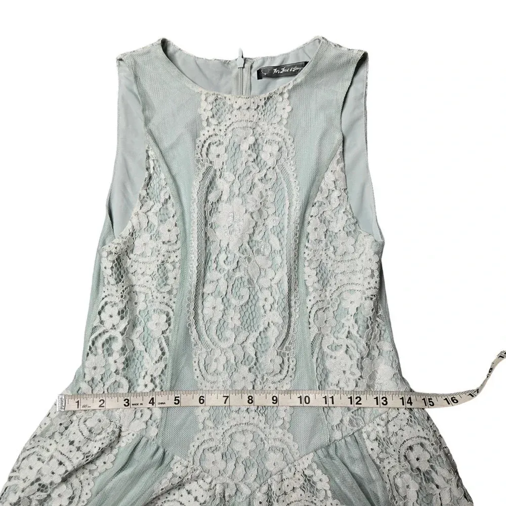 For Love & Lemons Blue Bell Lace Romper Green - Image 3