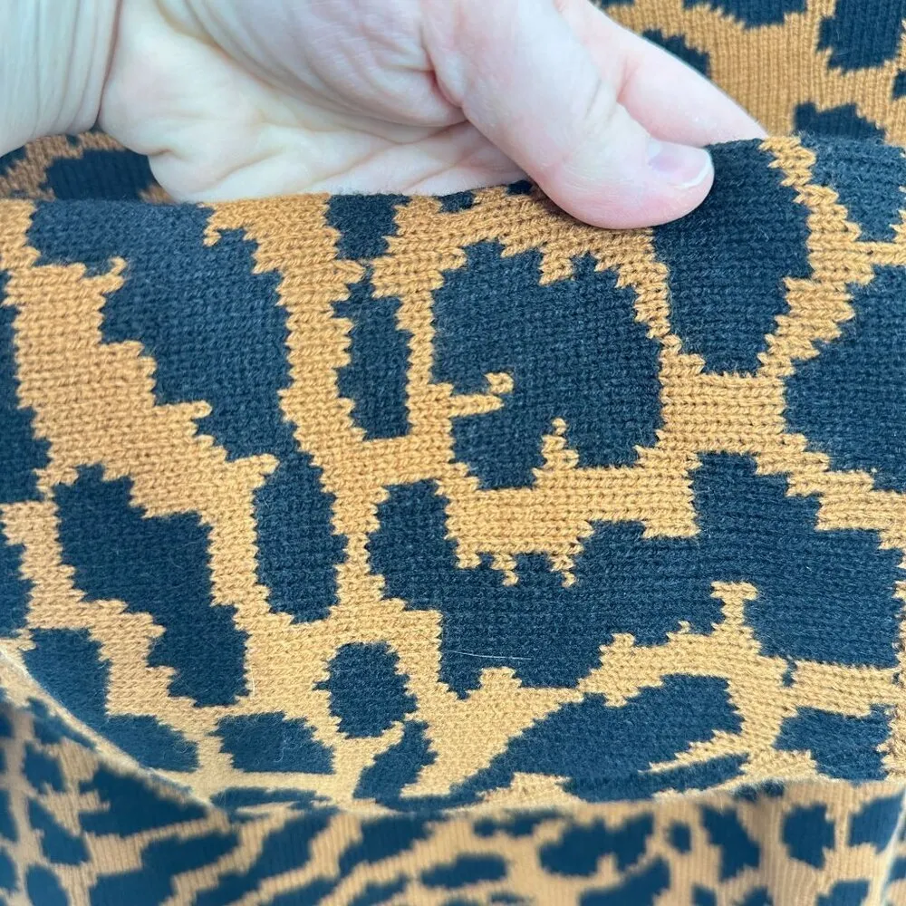 Lane Bryant Leopard Print One Shoulder Sweater‎ 18/20 Brown & Black Knit Womens - Image 4