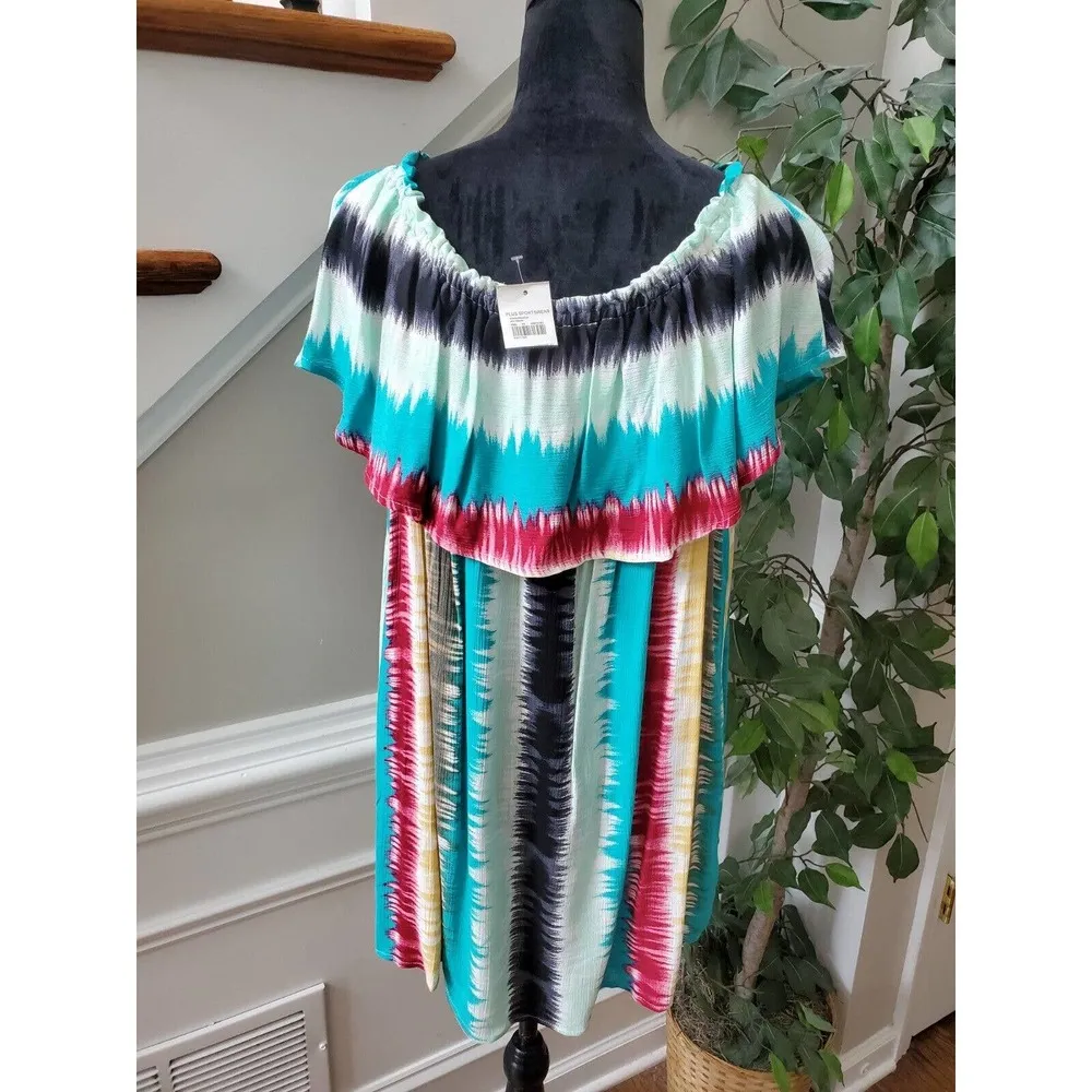 EST. 1946 Women's Multicolor 100% Rayon Round Neck Sleeveless Top Blouse 18/20W - Image 5