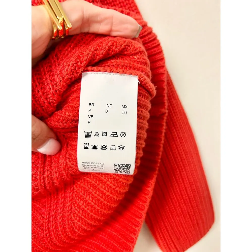 BOSS Hugo Boss Long Sleeve Crew Neck Knit Pullover Sweater red women's Size S - Image 3