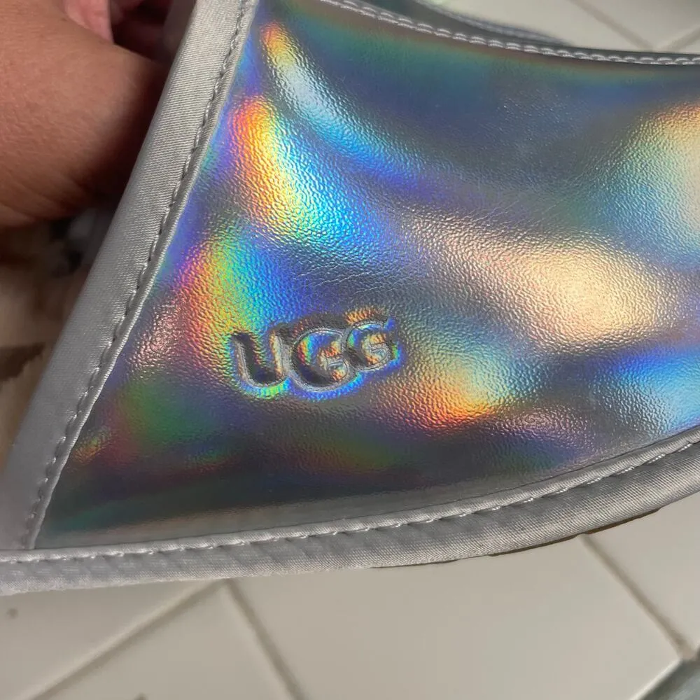 UGG Pearle Iridescent Hologram Slipper Scuff Size 5 NEW Never Worn - Image 6