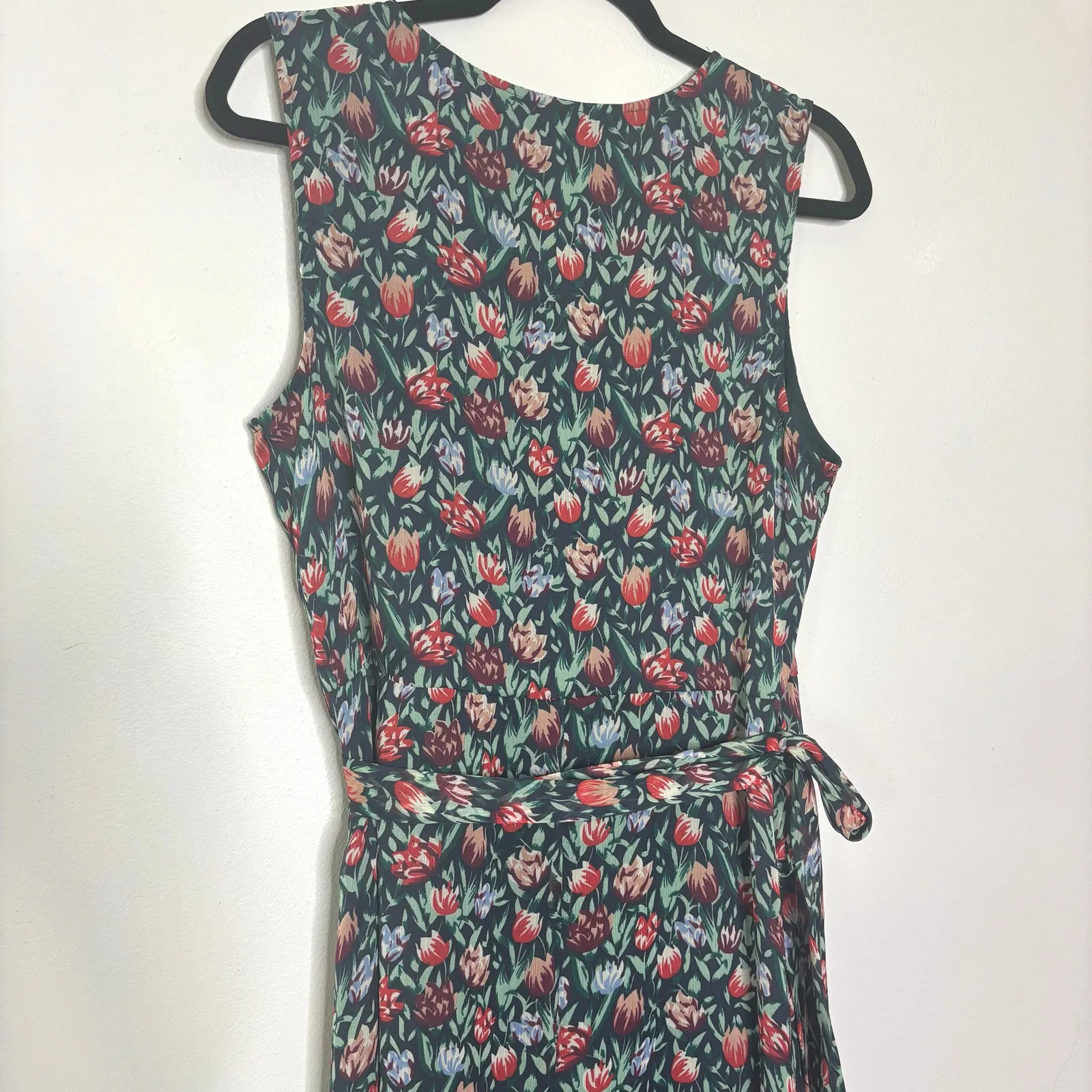 Anthro Ranna Gill Alexandra Floral Sleeveless Embroidered Wrap Maxi Dress Green - Image 7