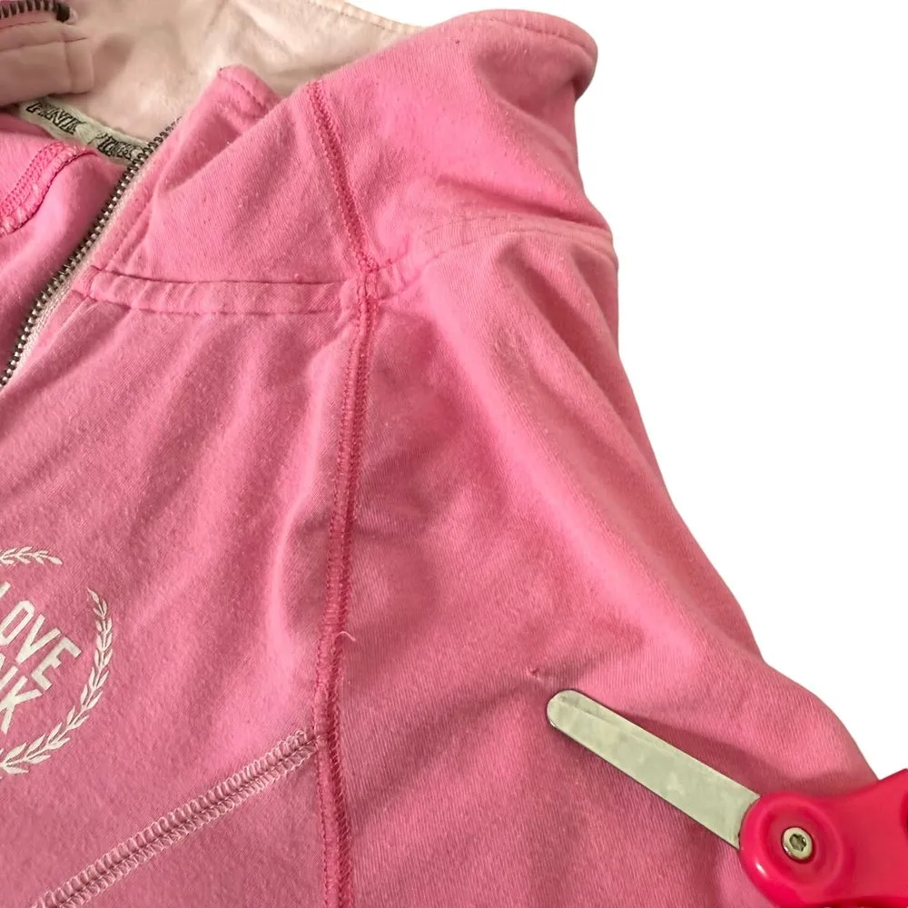 Victoria's‎ Secret PINK Zip Pullover Size S LOVE PINK Logo Long Sleeve Top - Image 6
