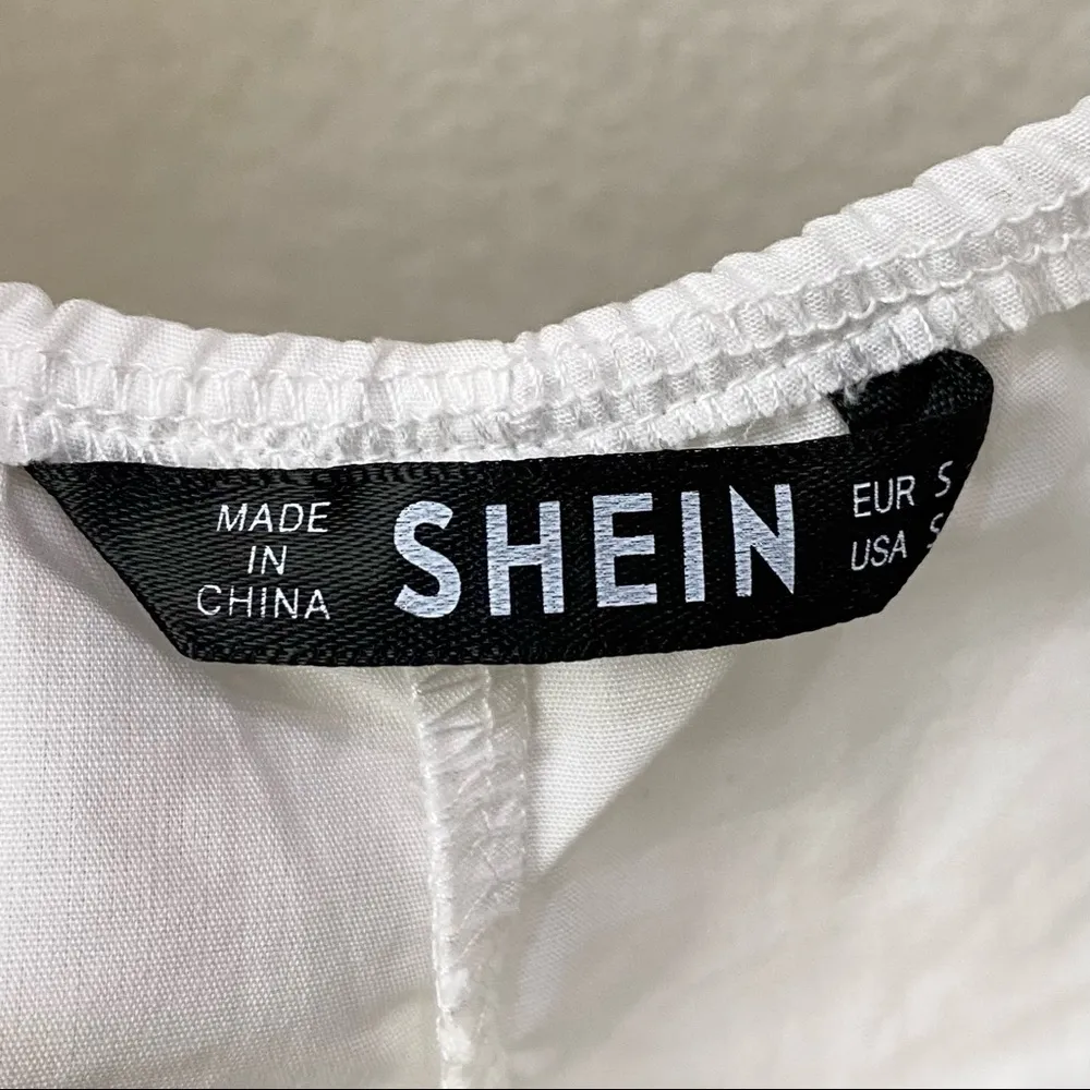 SHEIN White Puff Sleeve Ruched Square Neck Top - Image 10