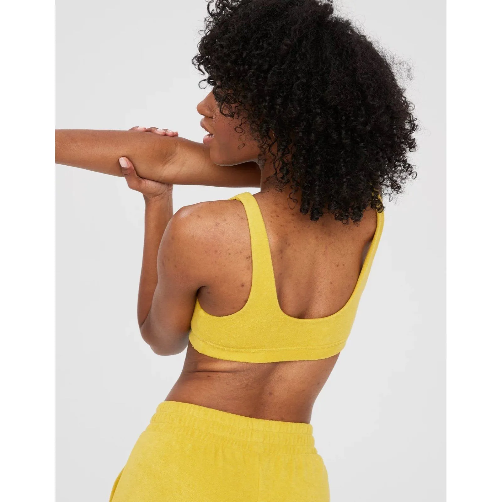 Offline by Aerie Summer Lights Terry Sports Bra Green Rush Size Medium - Image 3