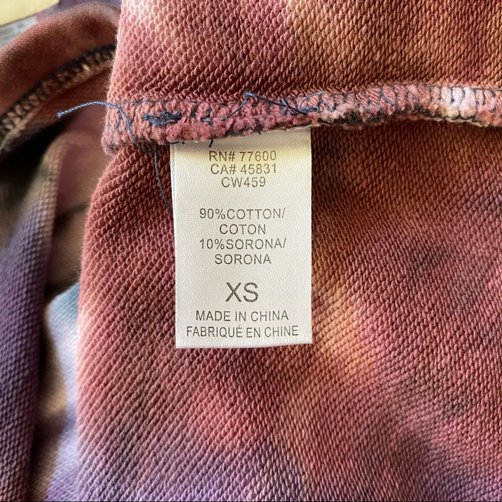 Chaser Mika Tie Dye Sweatshirt Berry NWT Women's Size XS Purple Multi - Image 8