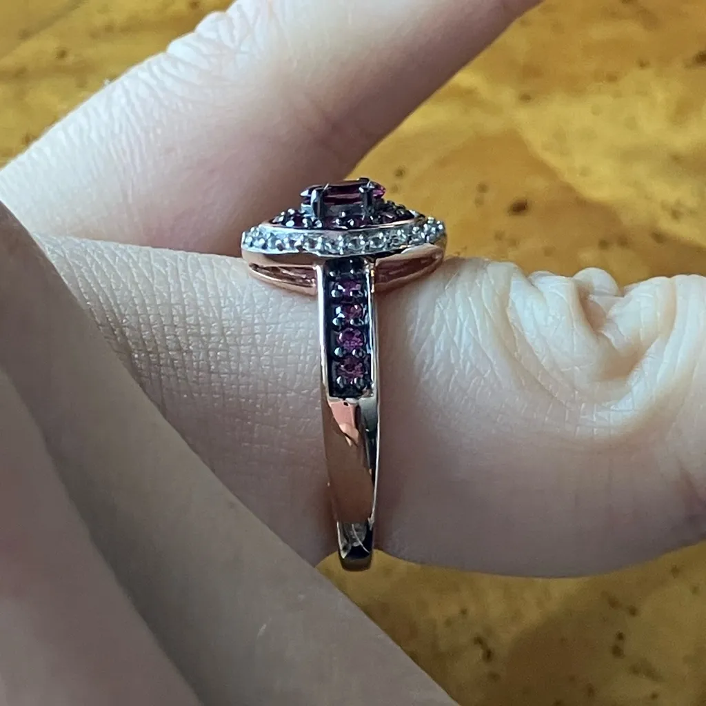 Tanzanian Wine Garnet Sterling Silver Ring Size 6 - Image 3