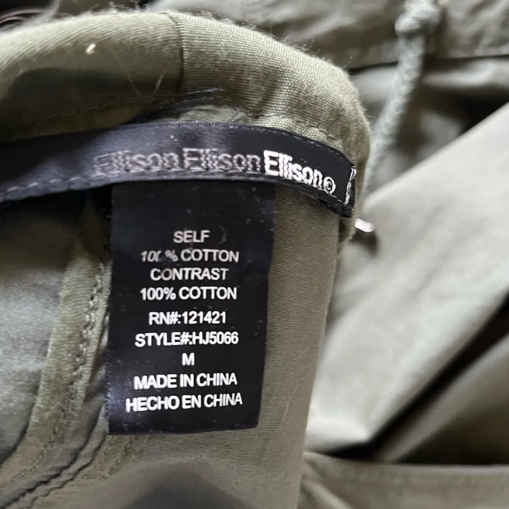 Ellison Olive Green Lightweight Utility Jacket Hooded Womens Medium - Image 8