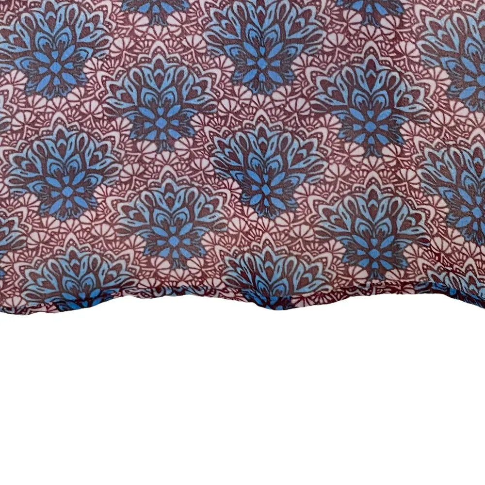 Cabi Moroccan Fan Print Women Small Sleeveless Sheer Tank Top Button Down Collar - Image 7