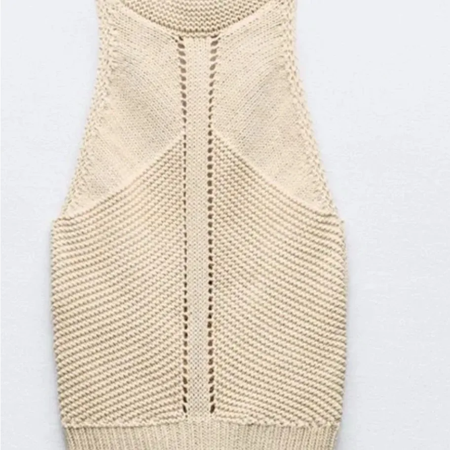 ZARA‎ Halter Tan Crochet Top Size M Size M - Image 5