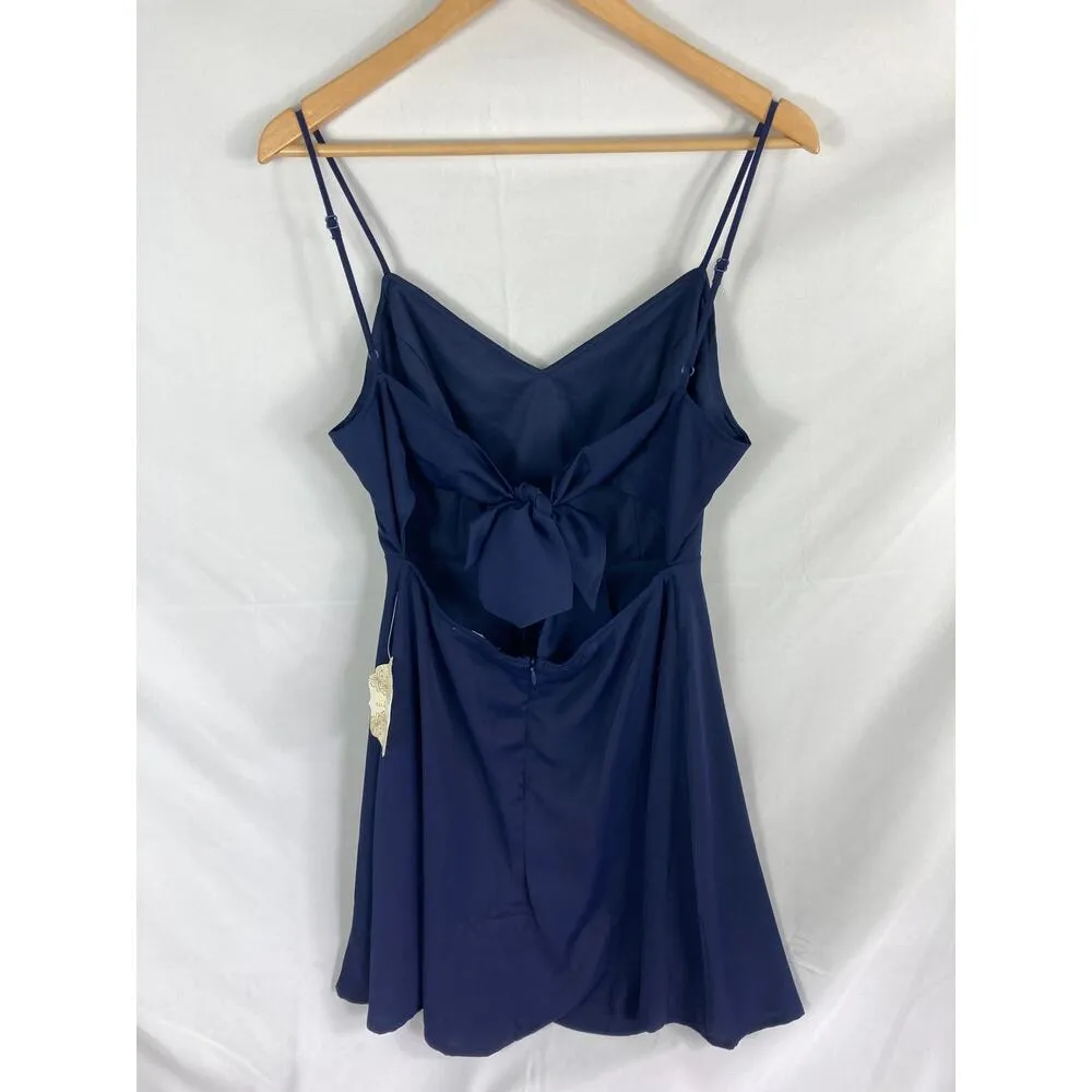 NWT Altar'd State Bow Back Sleeveless Mini Dress Navy Size Medium - Image 3