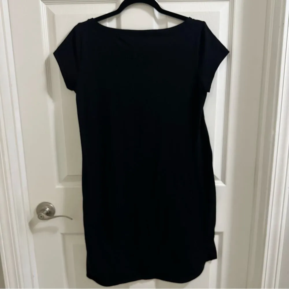 EILEEN FISHER Cotton Short Sleeve Scoop Neck  T-Shirt Dress Black Women’s sz S - Image 6