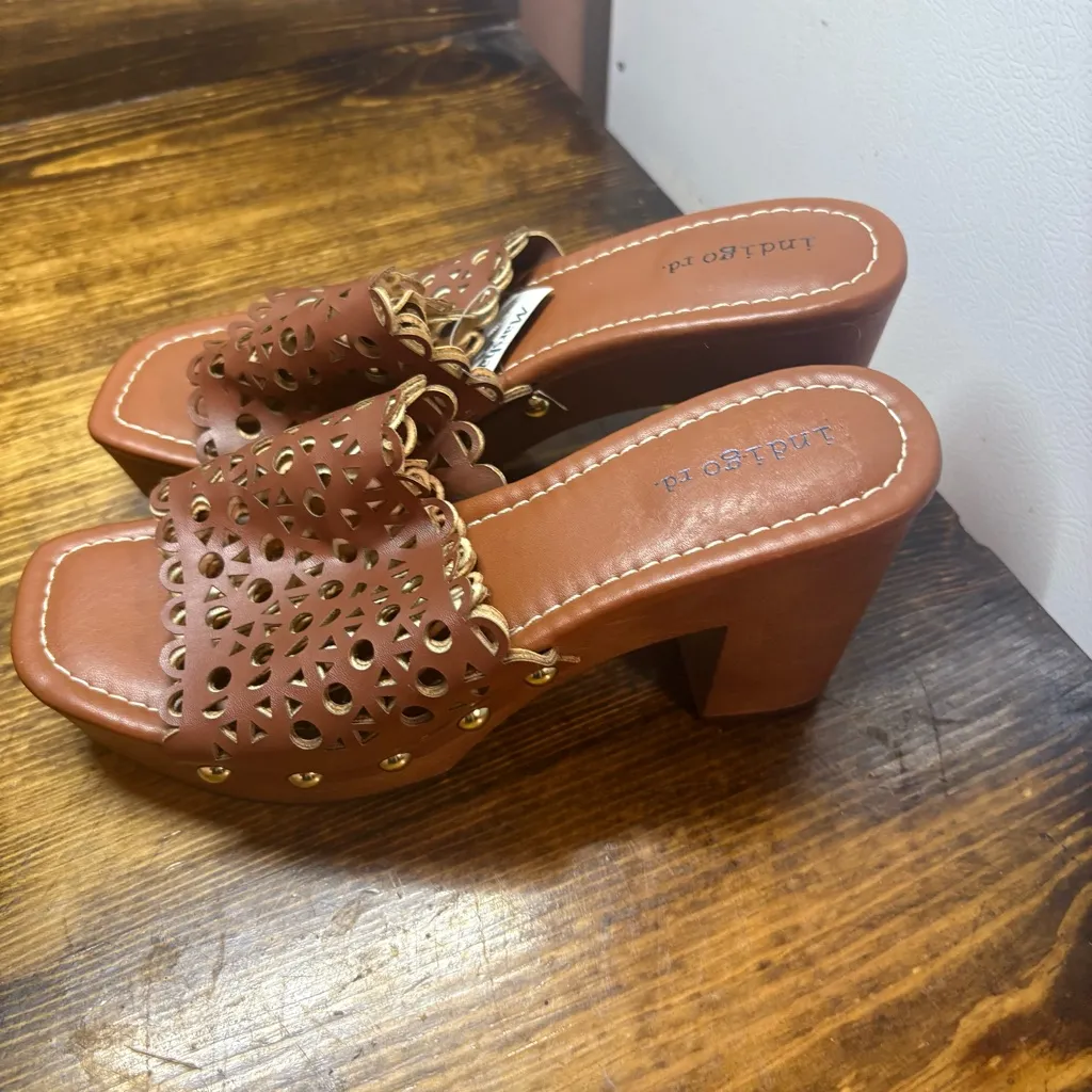 Indigo Rd Brown Wooden Platform Heels Size 6 - Image 2