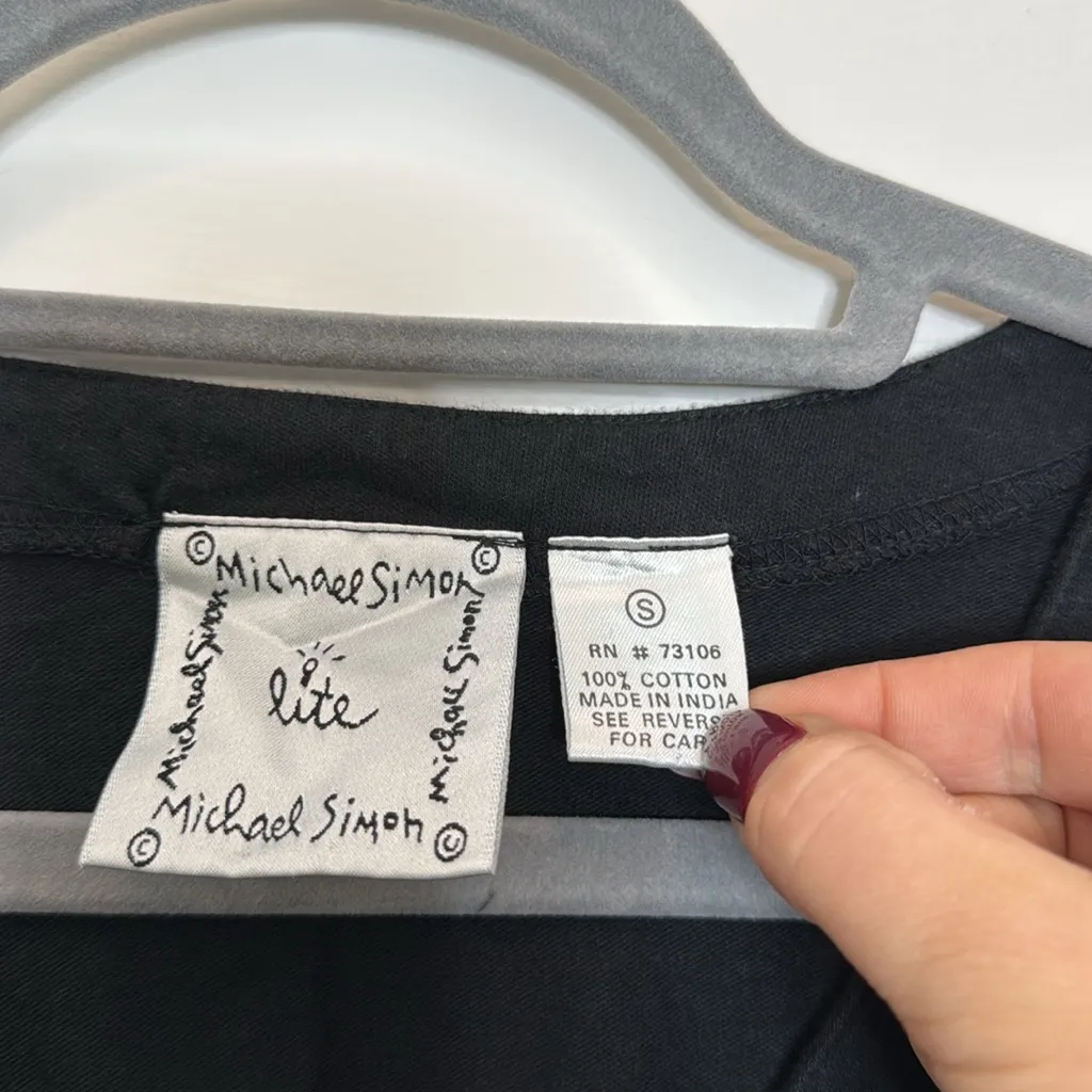 Michael Simon dog embroidered button down cotton cardigan Black - Image 5