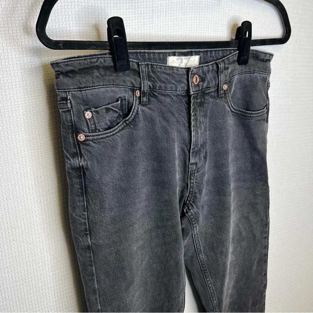 We The Free | Free People Black Skinny‎ Jeans Distressed Hem 27 - Image 2