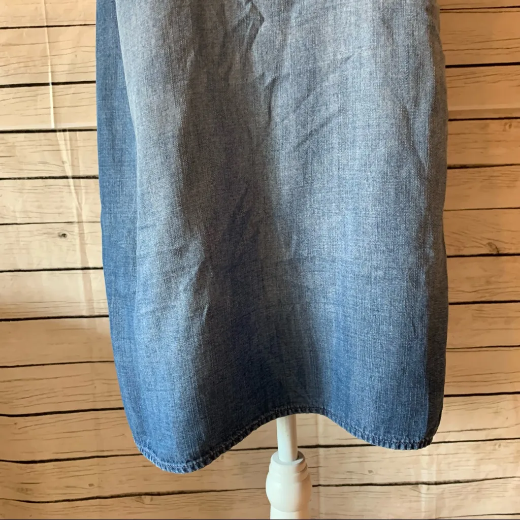 Anthro Cloth & Stone One Shoulder Chambray Dress - Image 5