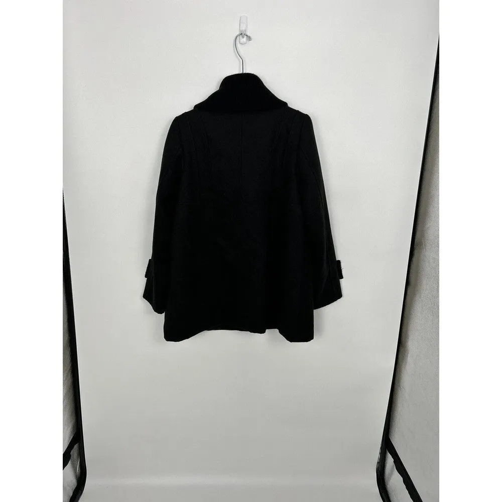 KC Collection Black Collared Button Coat Size M Pre - Image 7