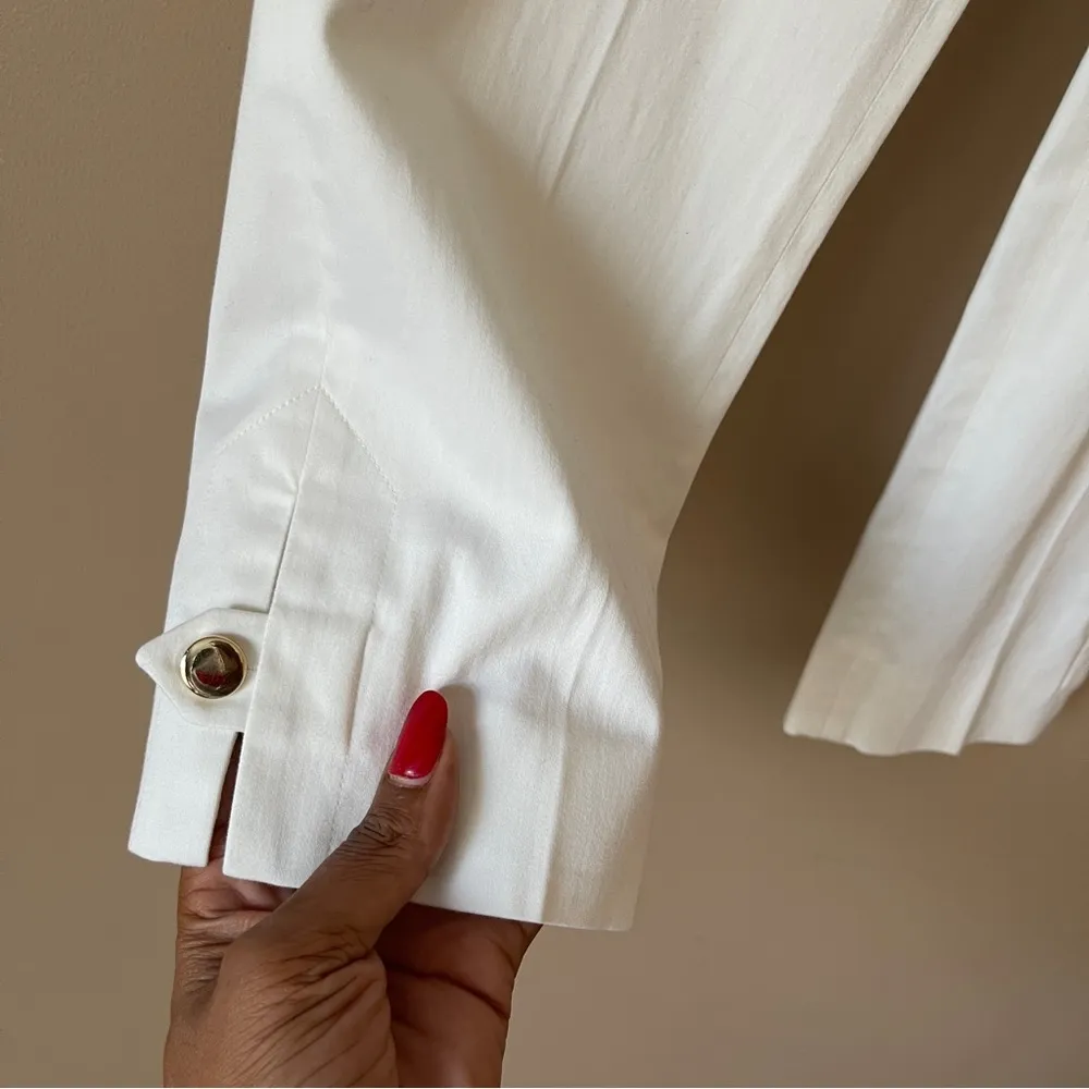 MAXMARA | White Ankle Length Trousers Sz EU 42 - Image 2