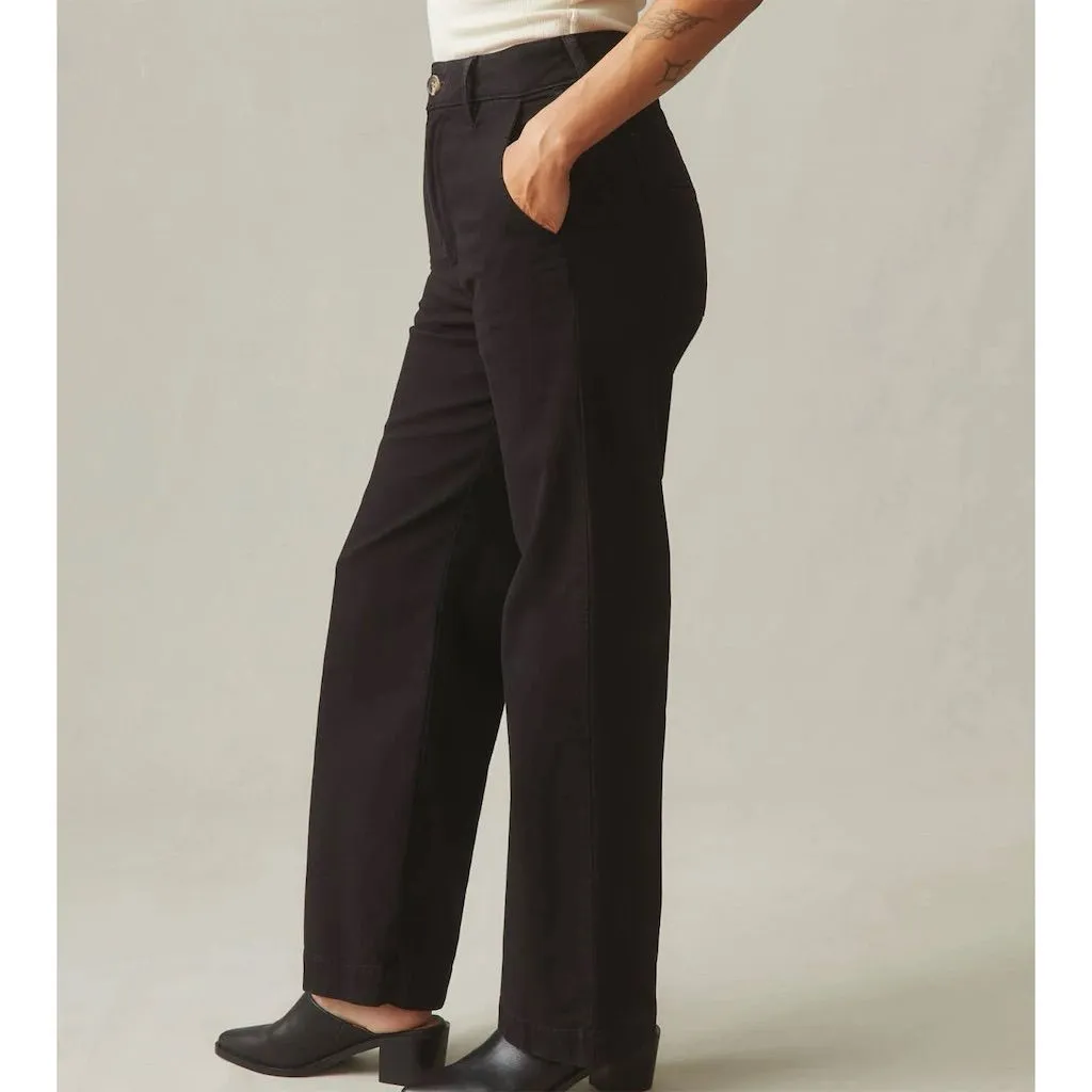 NWOT American Giant Women's Wide Leg Pants Black Size 8 Casual Relaxed Fit - Image 2