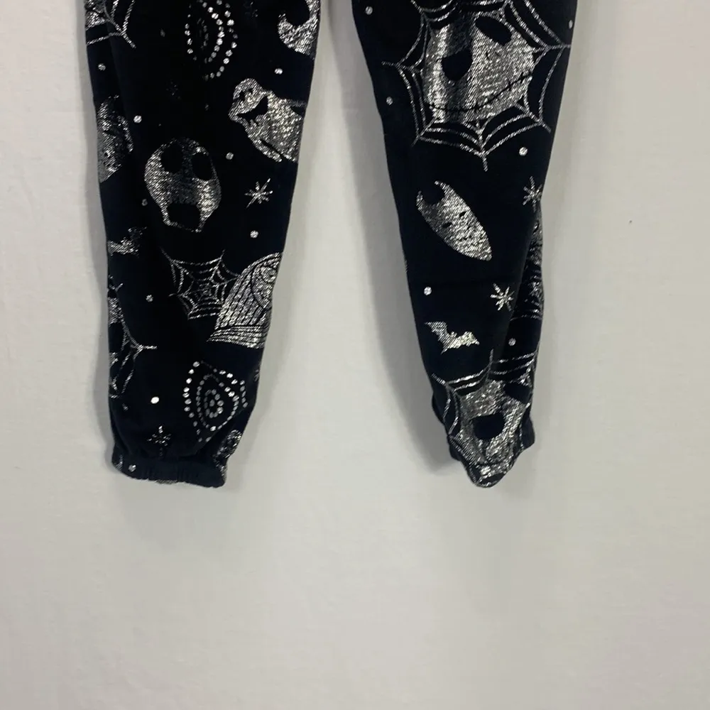 Nightmare Before Christmas Black Jack Skeleton Velour Joggers Size Small - Image 8