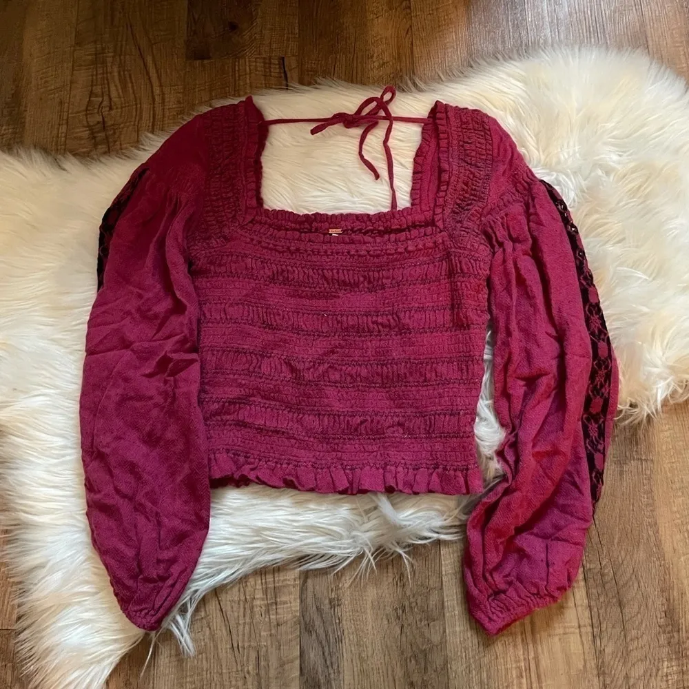 FREE PEOPLE Maggie Embroidered Long Sleeve Top - Image 4