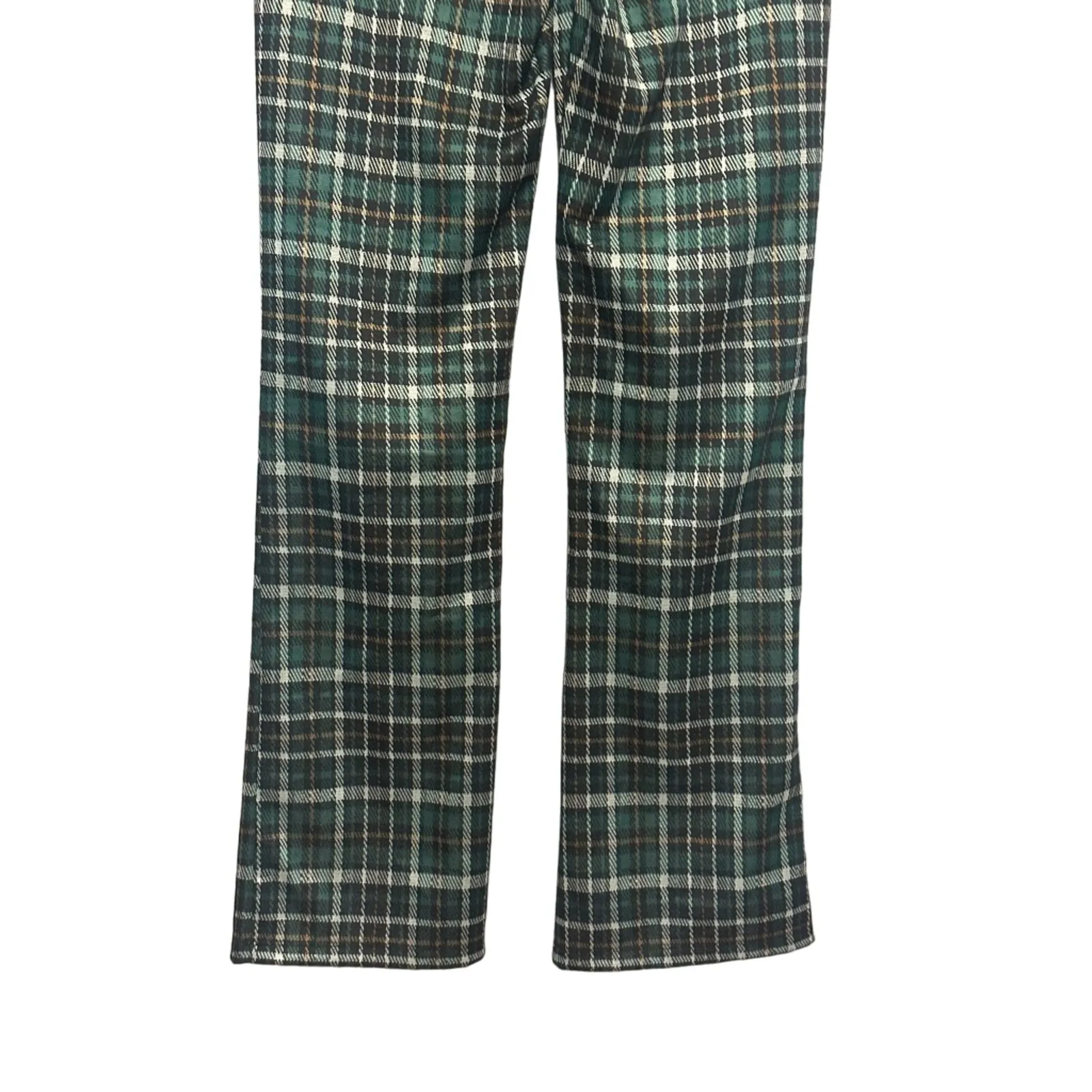 BP Flare Pants Classic Plaid Design High-Rise Waist Soft Fabric Green W XS NWT - Image 5